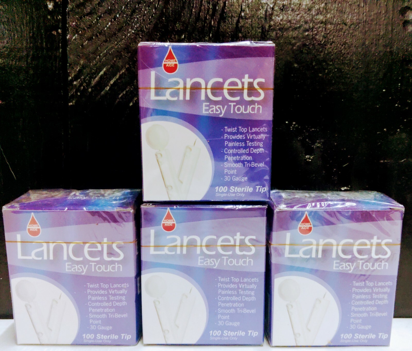 Home Aide Lancets Easy Touch 30 Gauge Thin Sterile Tip 100 Count Boxes NSP