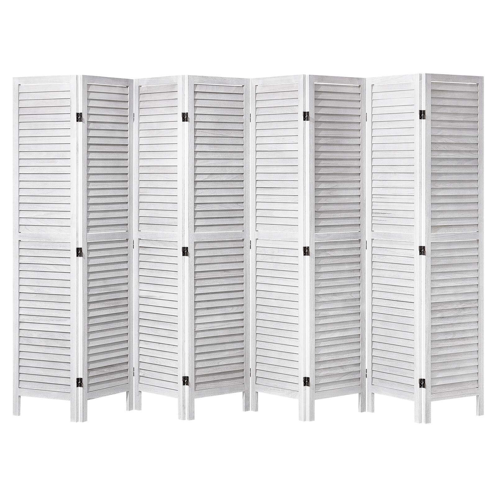 VEVOR Wood Room Divider Wooden Privacy Screen 8 Panel Room Separation Divider