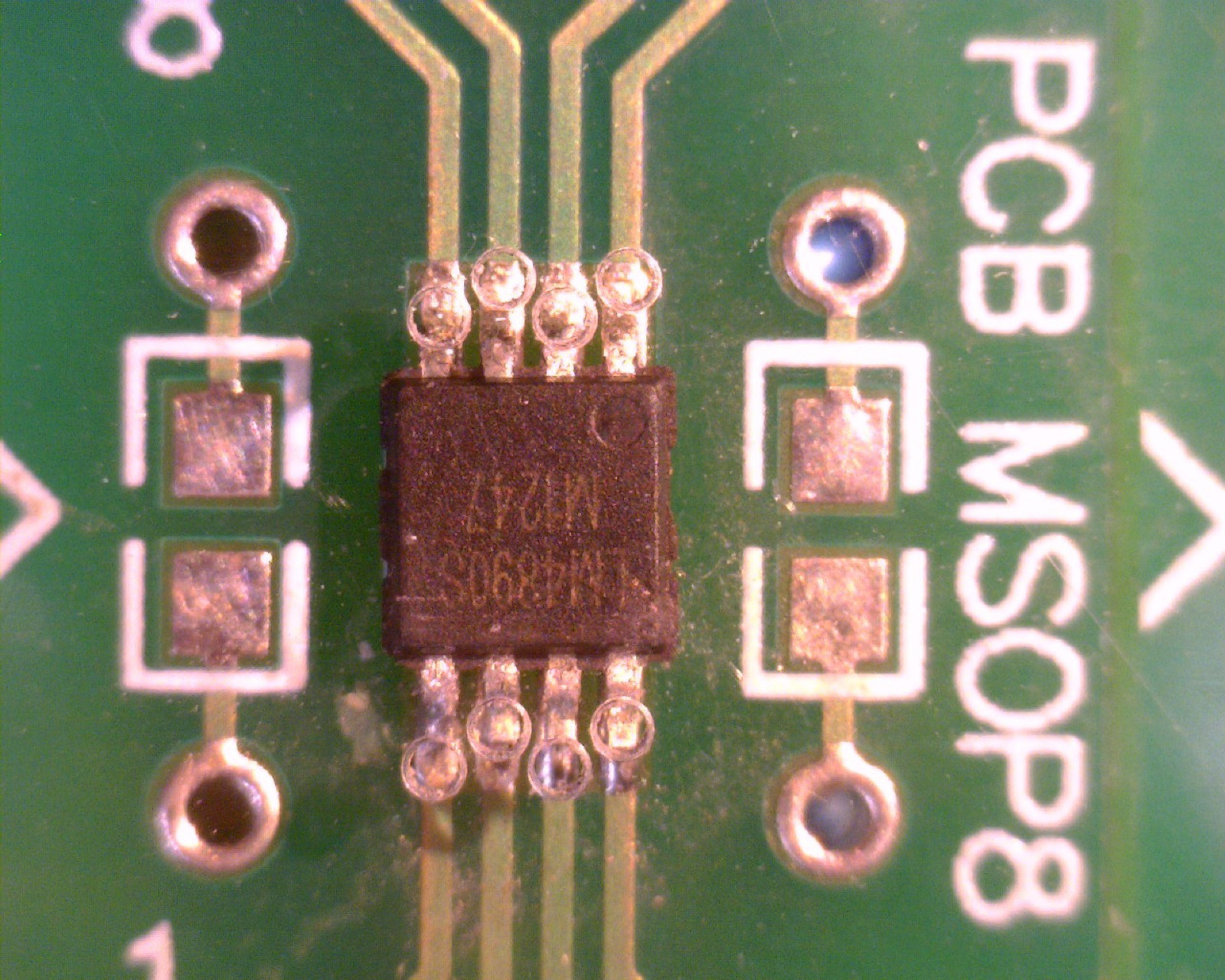 MSOP8 spring loaded pogo adapter for in-circuit EEPROM programming