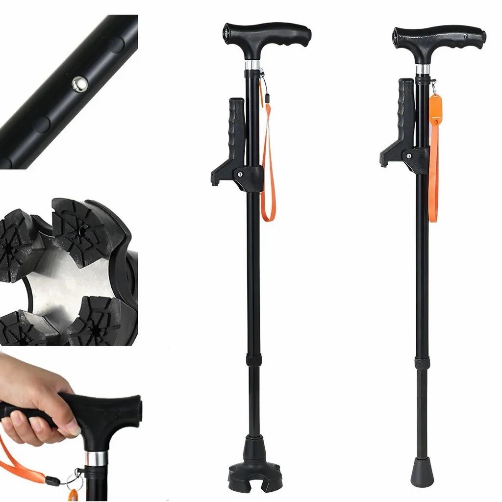 Walking Cane for Women & Men, Adjustable-Collapsible-Free Standing-Pivoting Base