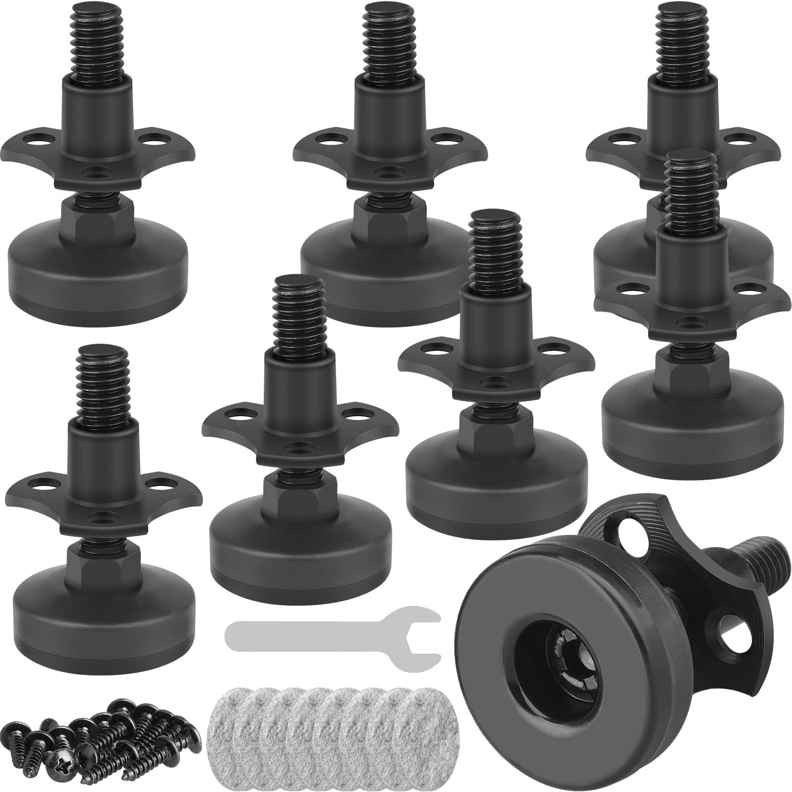 Heavy Duty Furniture Levelers 3/8''-16 Thread w/ T-Nut Kit Furniture Leveling...