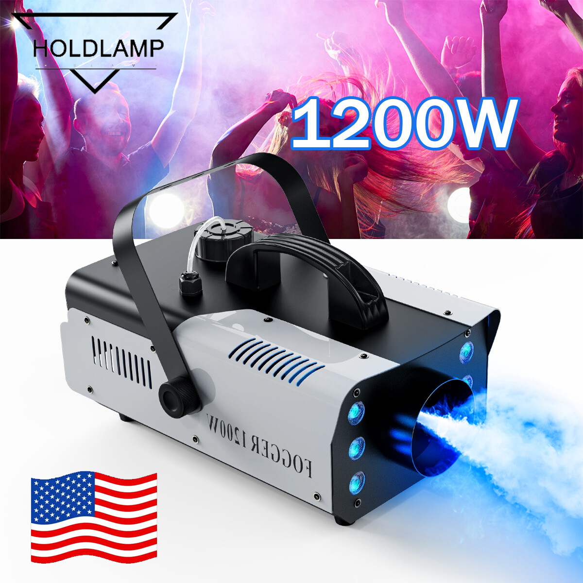 1200W Smoke Fog Machine RGB Muti Color 6LED DJ Party Stage Wedding with Remote