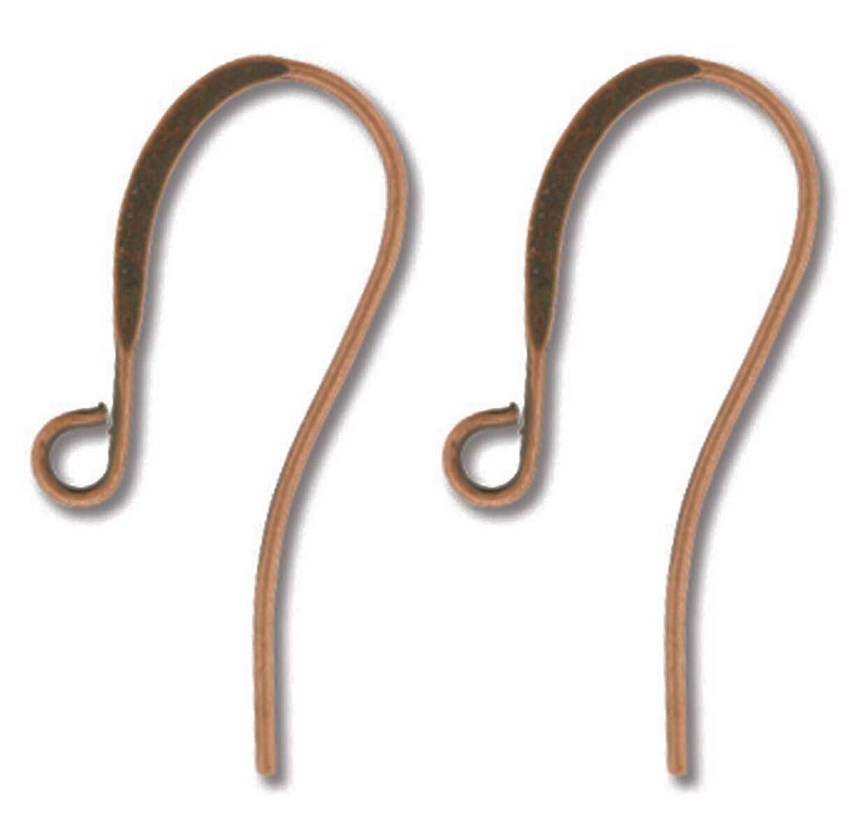 144 Antiqued Copper Plated Brass 26mm Flattened Long Fish Hook Ear Wire Earrings