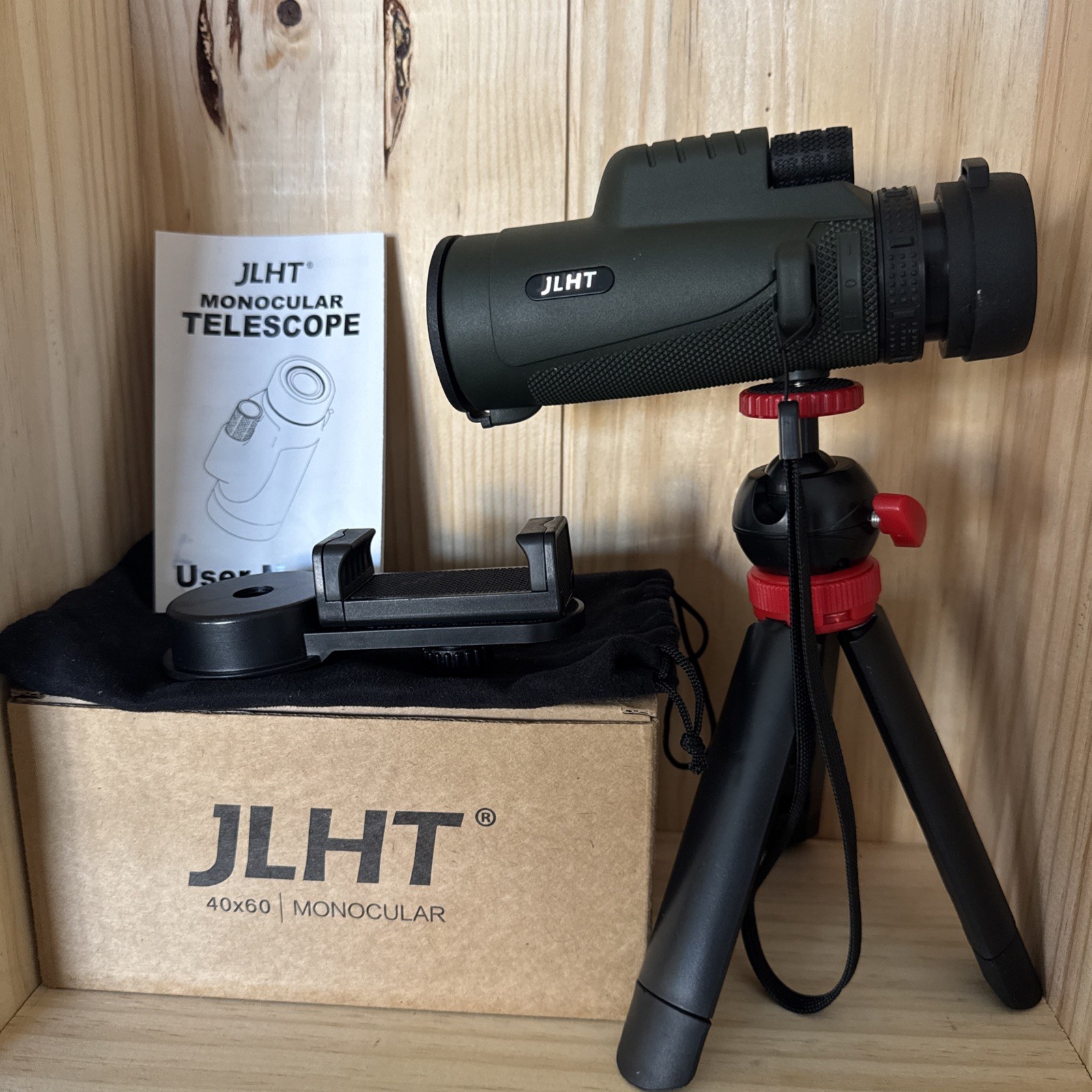 JLHT 40X60 Monocular Telescope High Power Monocular with Phone Adapter NEW
