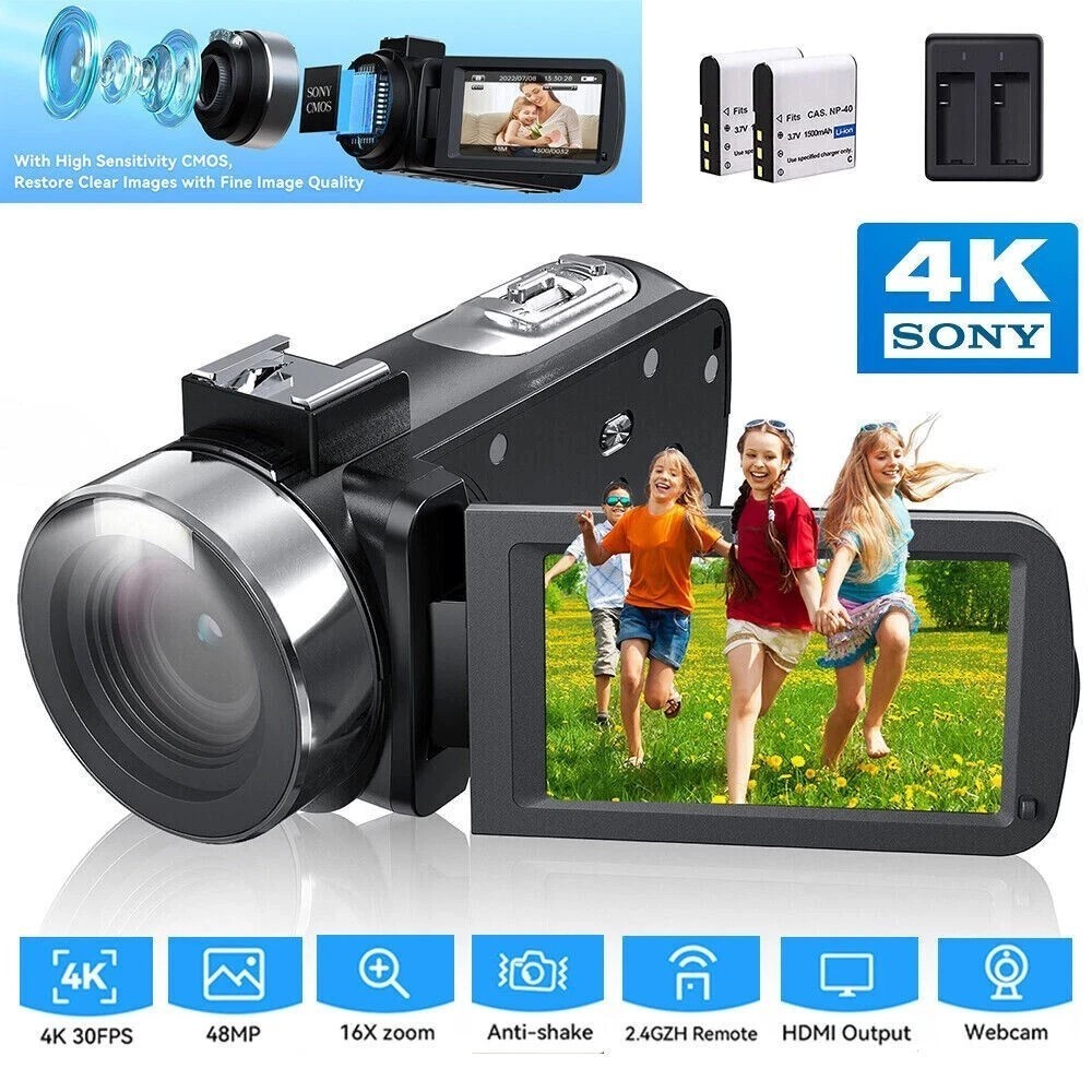 UHD 4K Video Camera 48MP Camcorder WiFi Digital Camera 16X Digital Zoom YouTube