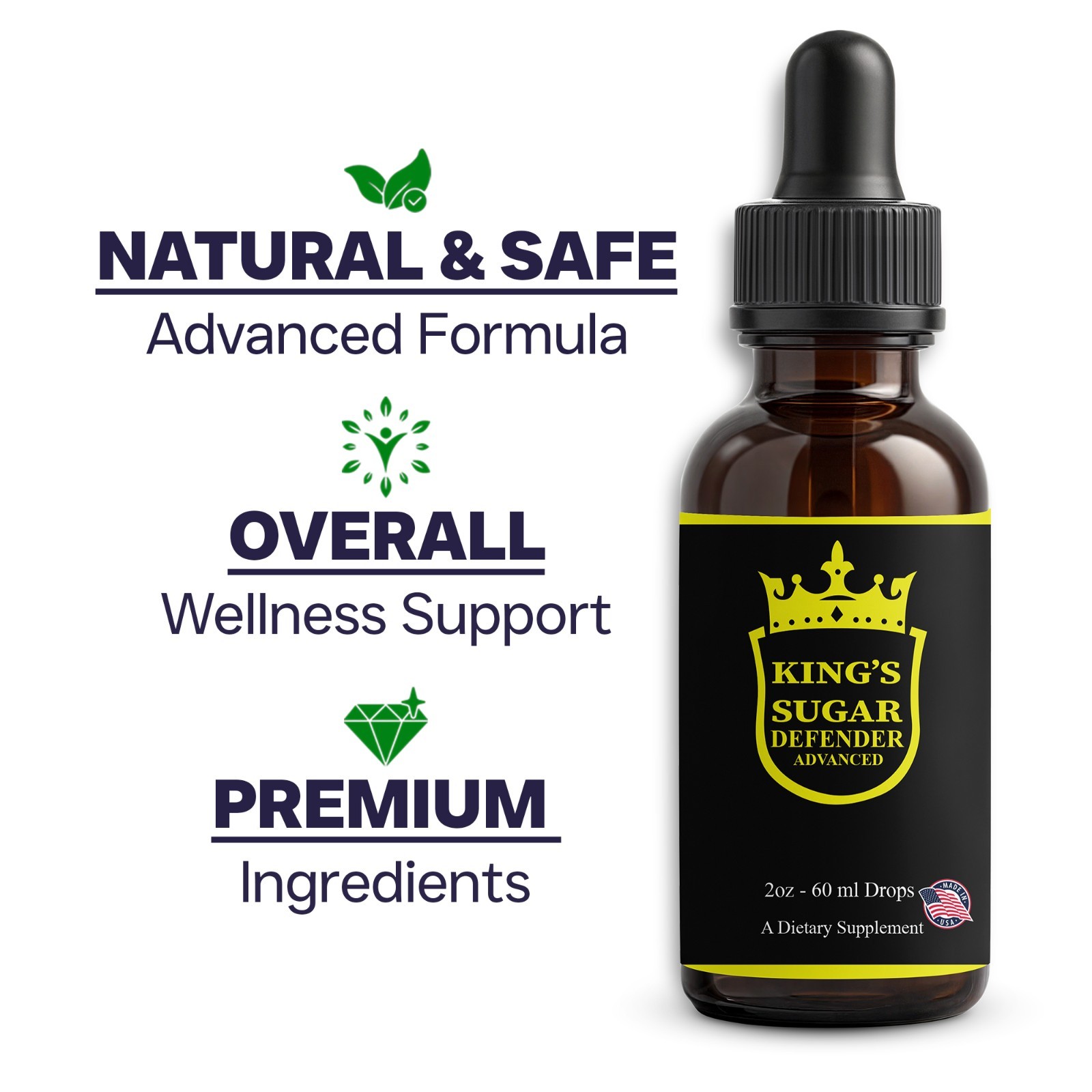 (5 Pack) King's Sugar Defender Drops -Premium Blood Health Support Formula