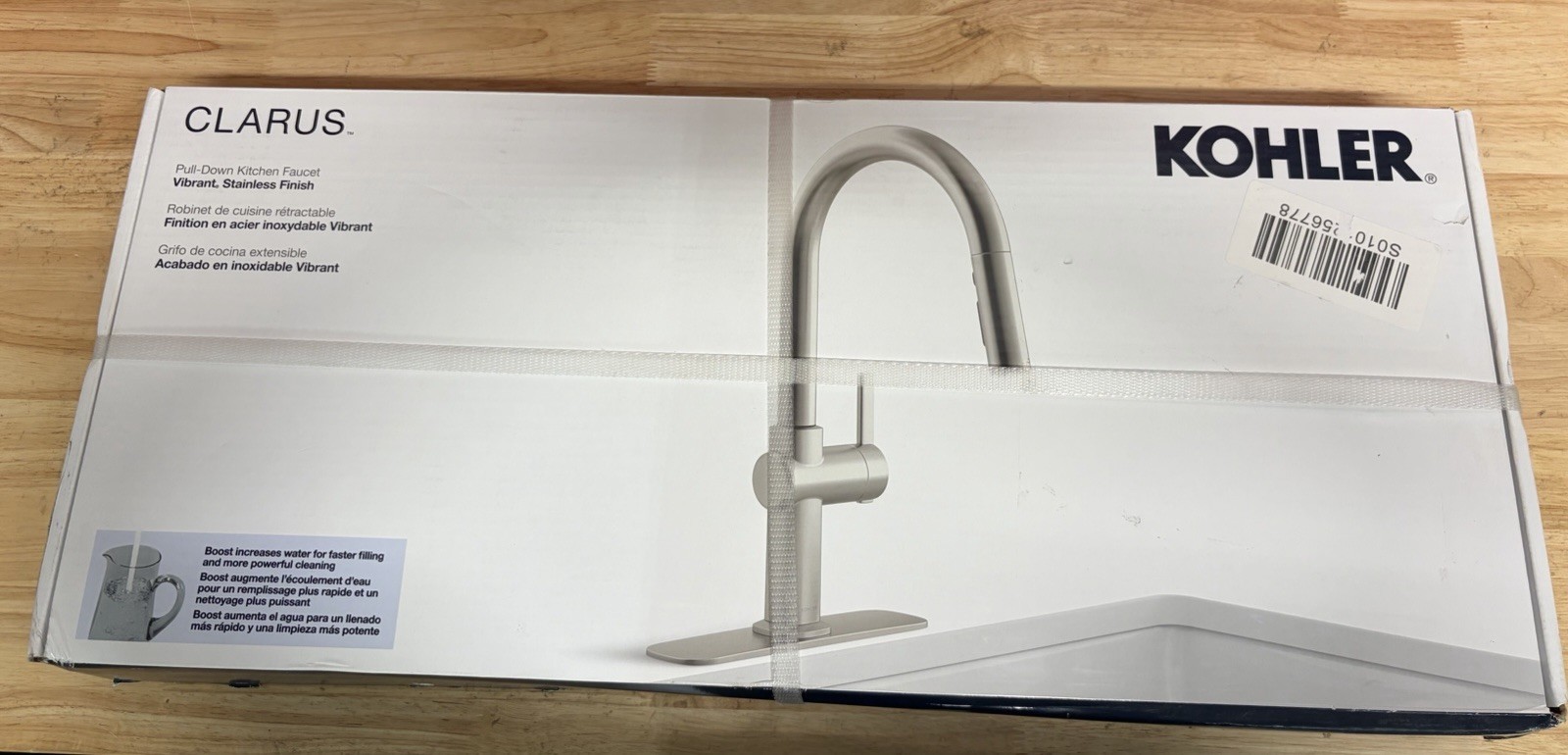 KOHLER Clarus 1-Handle Pull Down Sprayer Kitchen Faucet - Vibrant Stainless