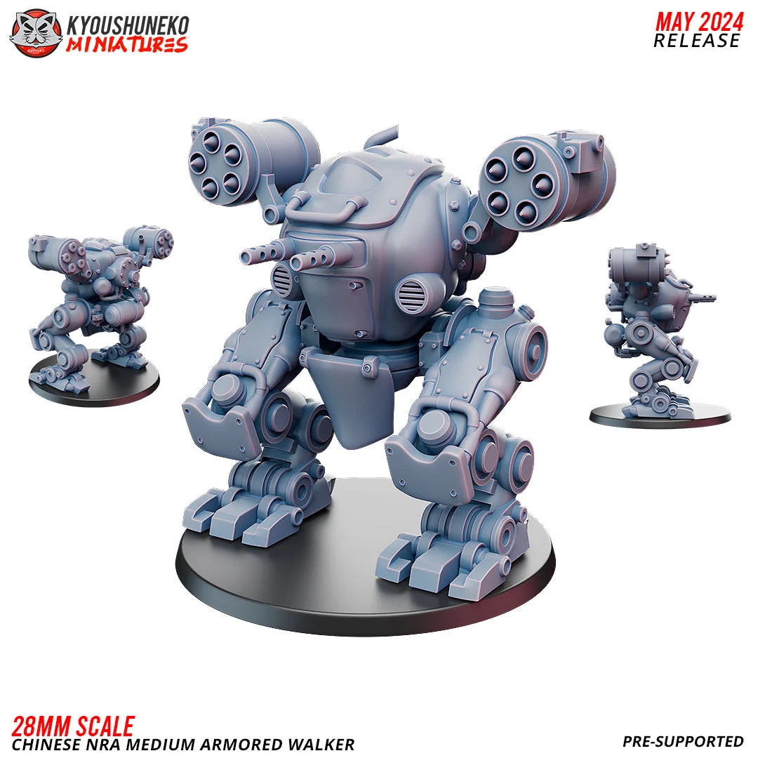Chinese NRA Medium Armored Walker Mech - 15-60mm Resin Tabletop Miniature