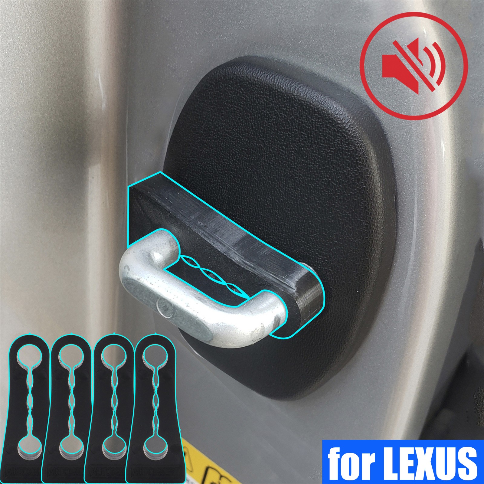 For Lexus NX LX RX IS ES Door Lock Deadening Damper Seal Sound Rattling Buffer