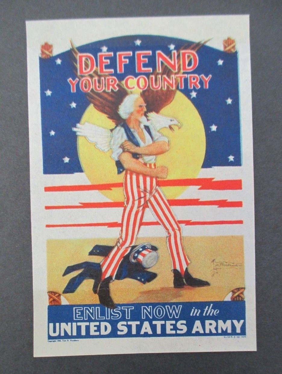 WW II DEFEND YOUR COUNTRY US Army Uncle Sam Window Decal