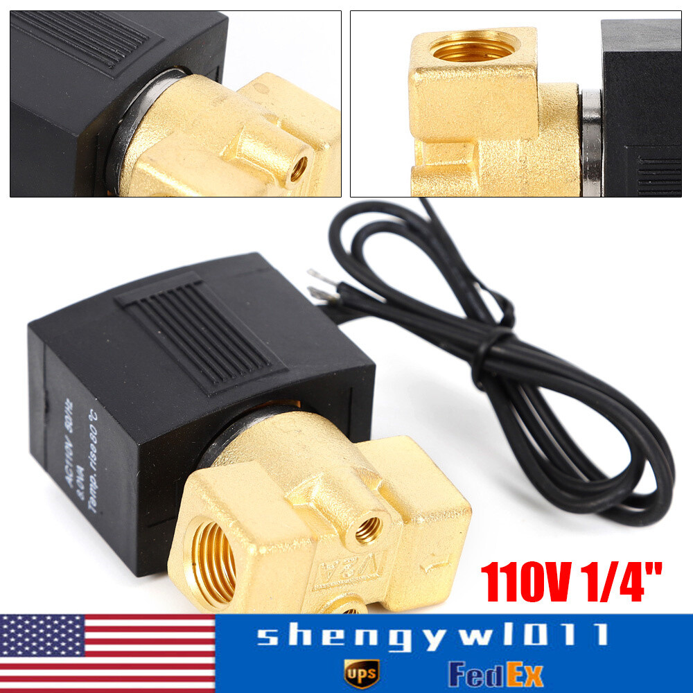 1/4"110V-120V AC Brass Electric Solenoid Valve NPT Gas Water Air Normally Closed