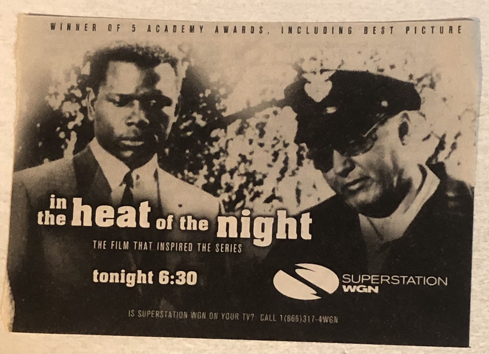 In The Heat Of The Night Movie Vtg Print Ad Sidney Poitier Rod Steiger TPA19