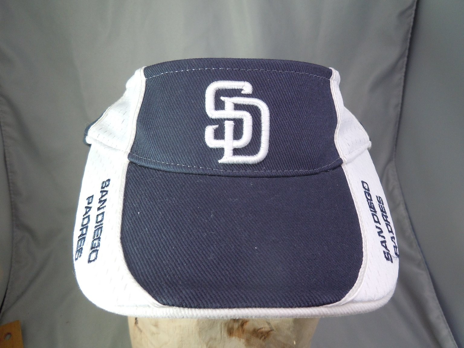 San Diego Padres Golf Visor Cotton Adjustable Strap Navy White MLB