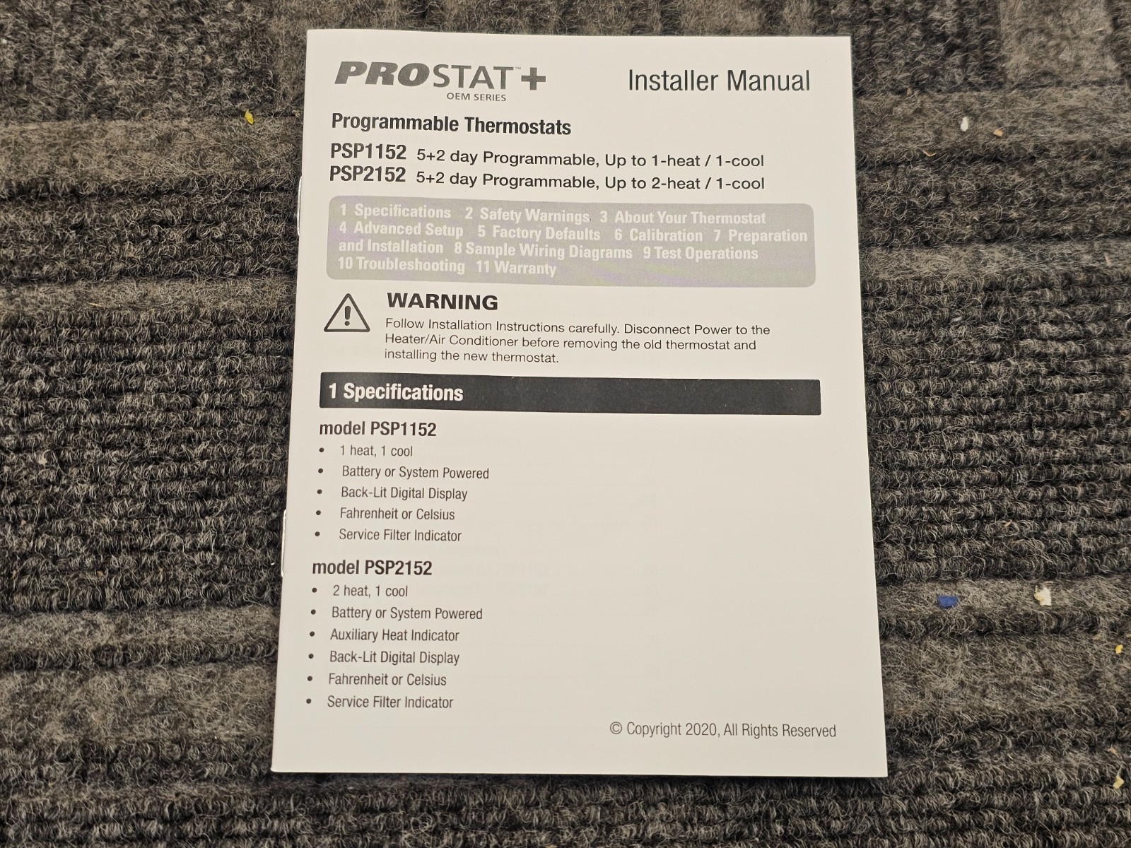 Prostat+ PSP2152 Digital Thermostat 5+2 Day Programmable Heat Pump