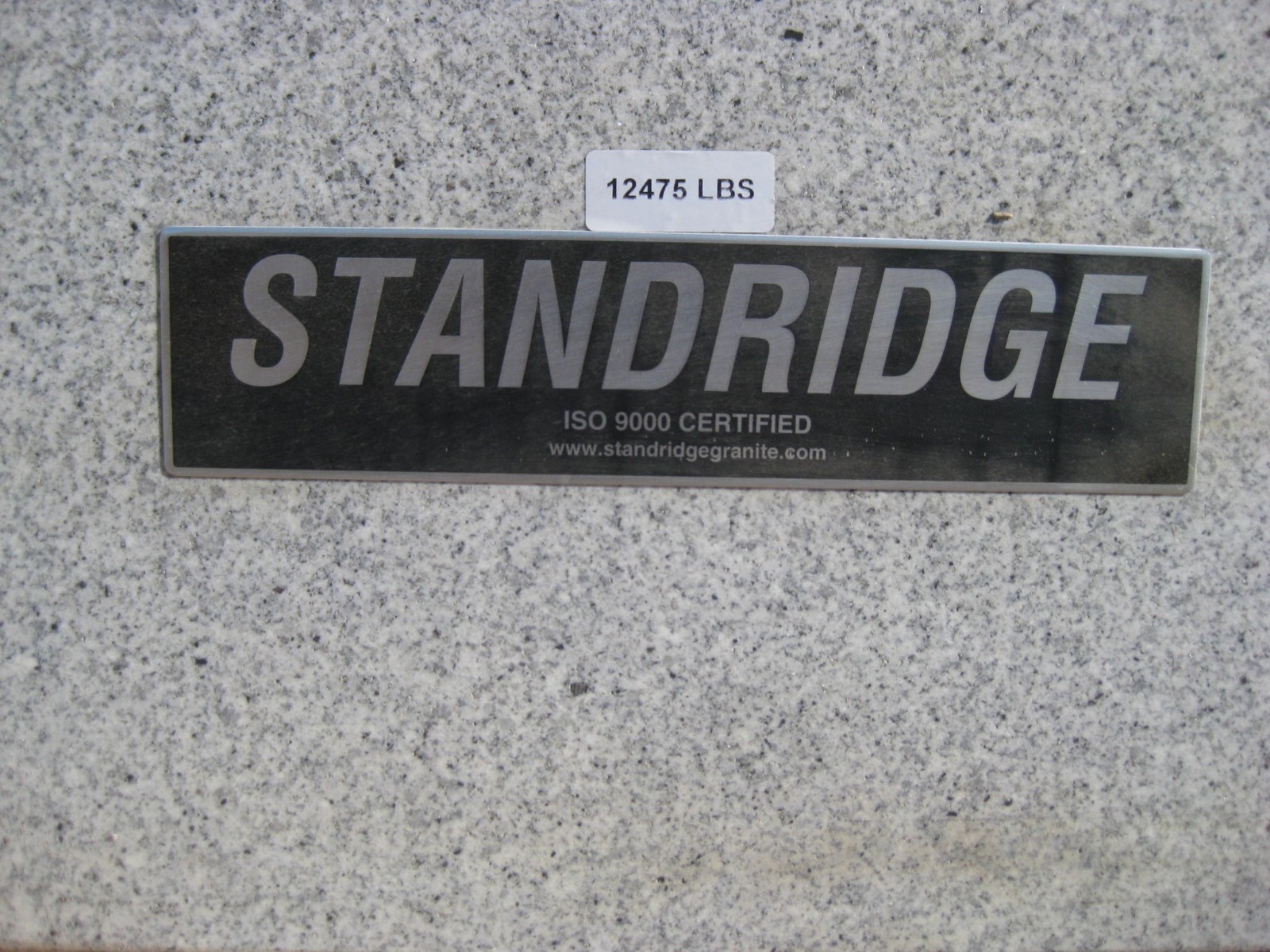 Granite surface plate 6' x 12' x 12.5"