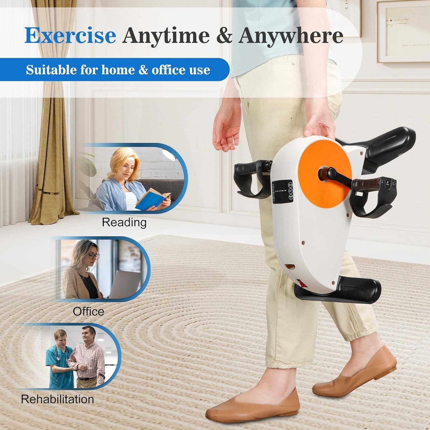 Electric Pedal Exercise Bike with Leg Support, Physical Therapy Exercise Pedal E