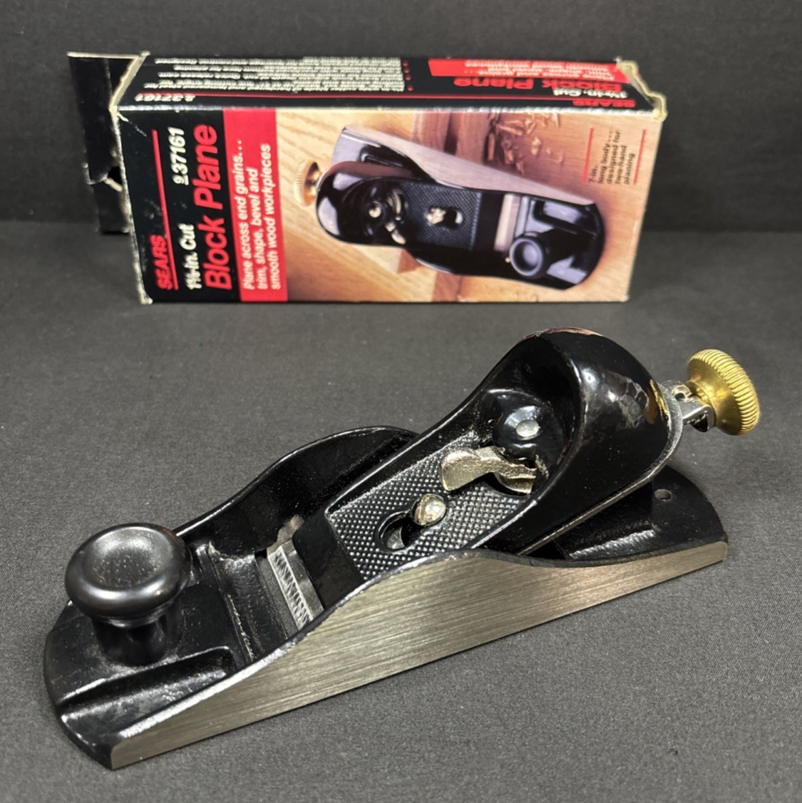 Vintage Sears 1 5/8'' Cut Block Plane 9-37161 - w/original box - very clean!