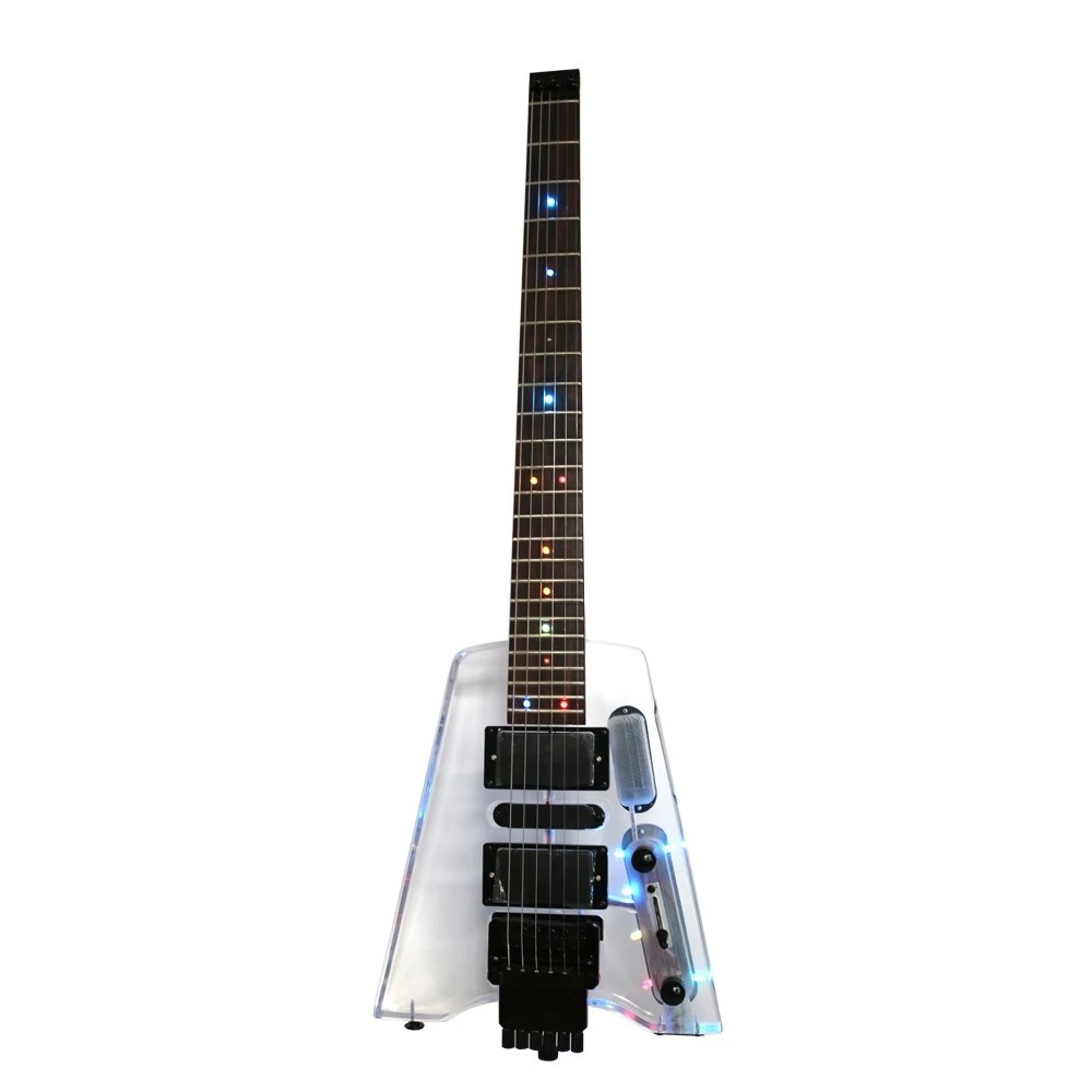 Headless Acrylic Electric Guitar Maple Neck Rosewood Fingerboard
