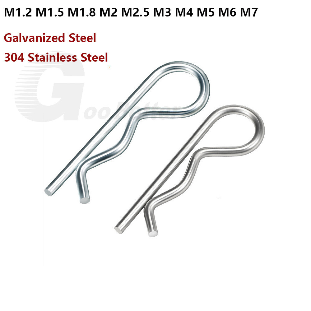 R Pins Shaft Retaining Clips Stainless Steel A2 Hair Pin Spring Cotter Pin M2-M7