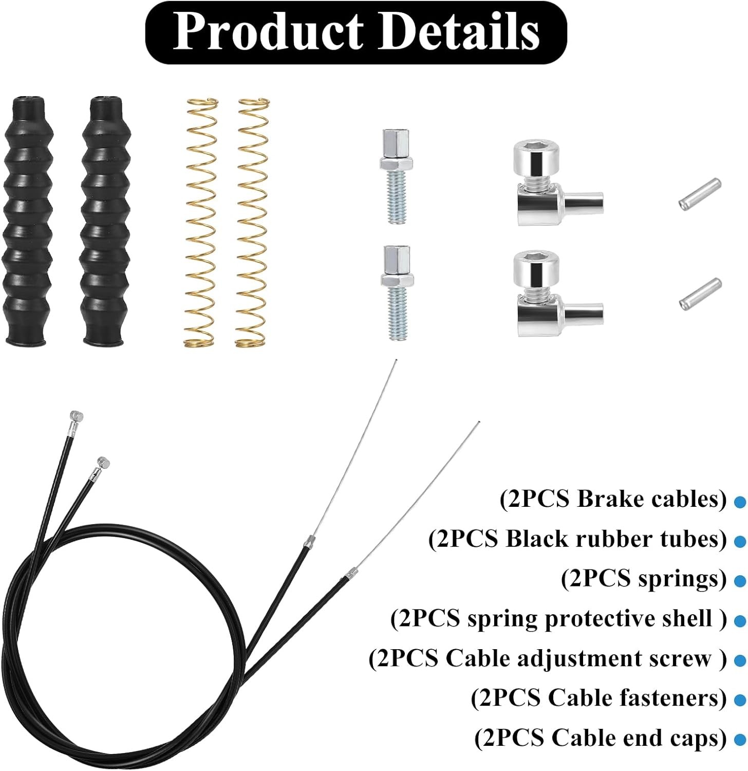Wheelchair Brake Cable 41in 2 Pack Rollator Replacement