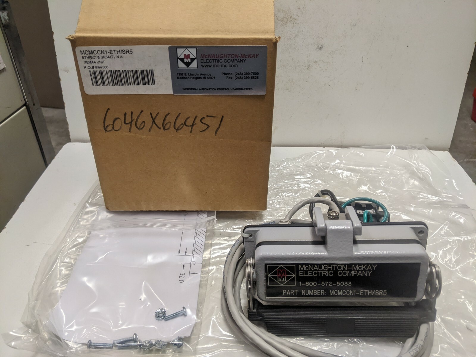McNaughton-McKay MCMCCN1-ETH/SR5 Ethernet Connection Panel NEMA 4 New