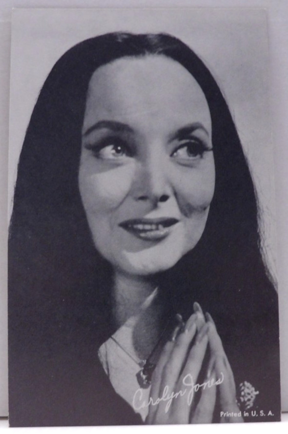 1960'S Era Arcade Card Actress Carolyn Jones, Morticia Addams, Addams Family