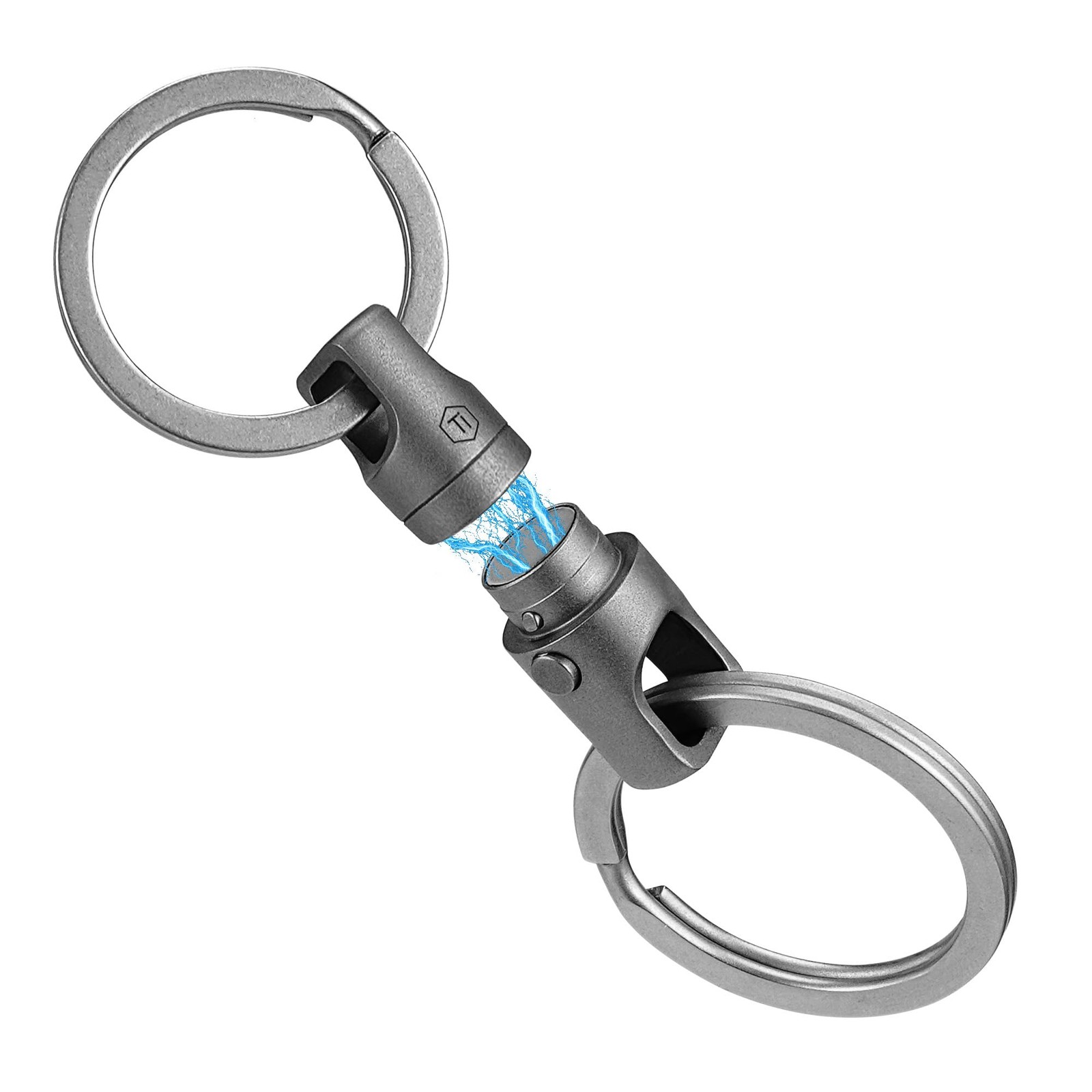 KeyUnity KA45 Titanium Quick Release Keychain, OneHand Detachable Magnetic Co...