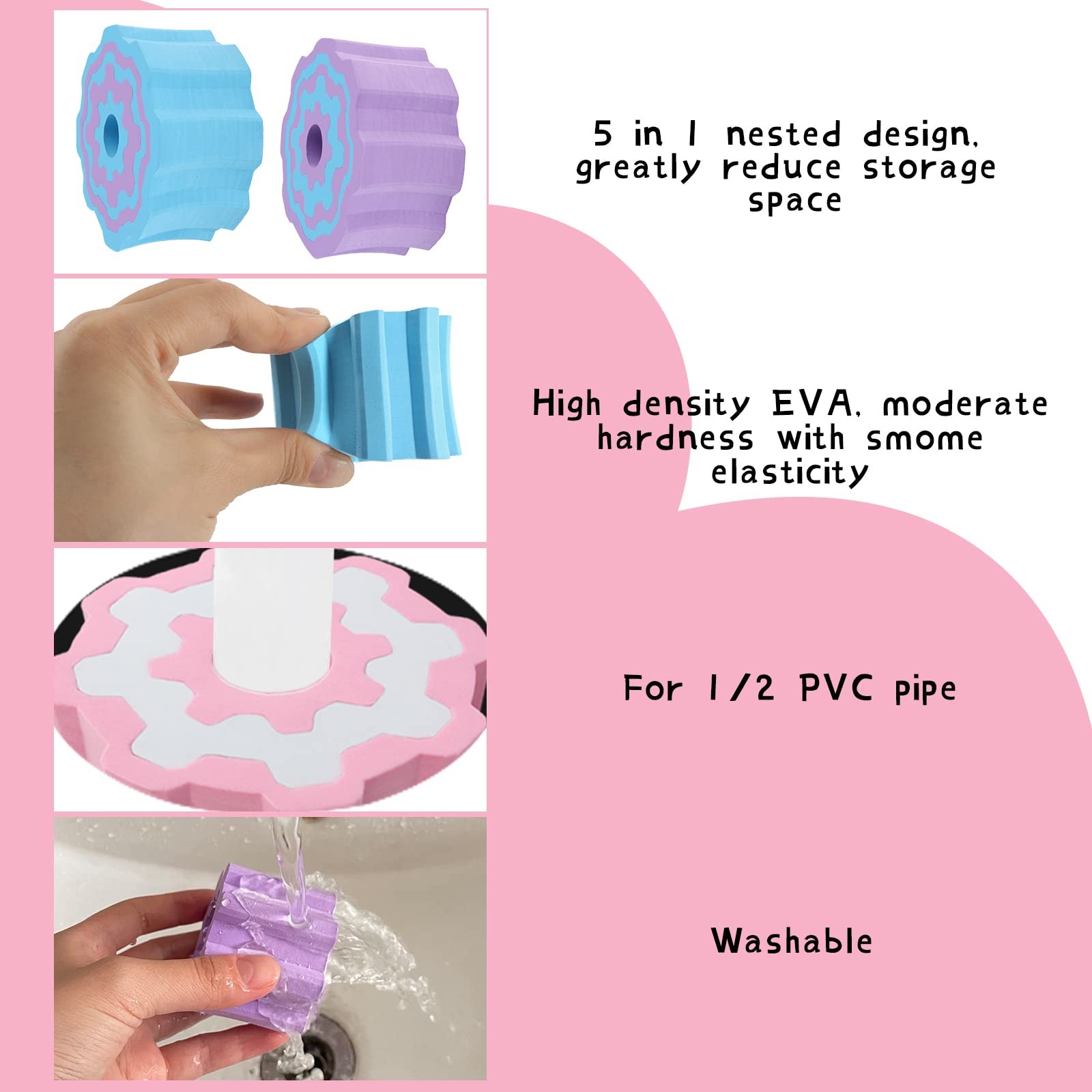 30 Pcs Cup Turner Foam Set-5 Sizes Cup Turner Inserts Expandable Spinner Sponge