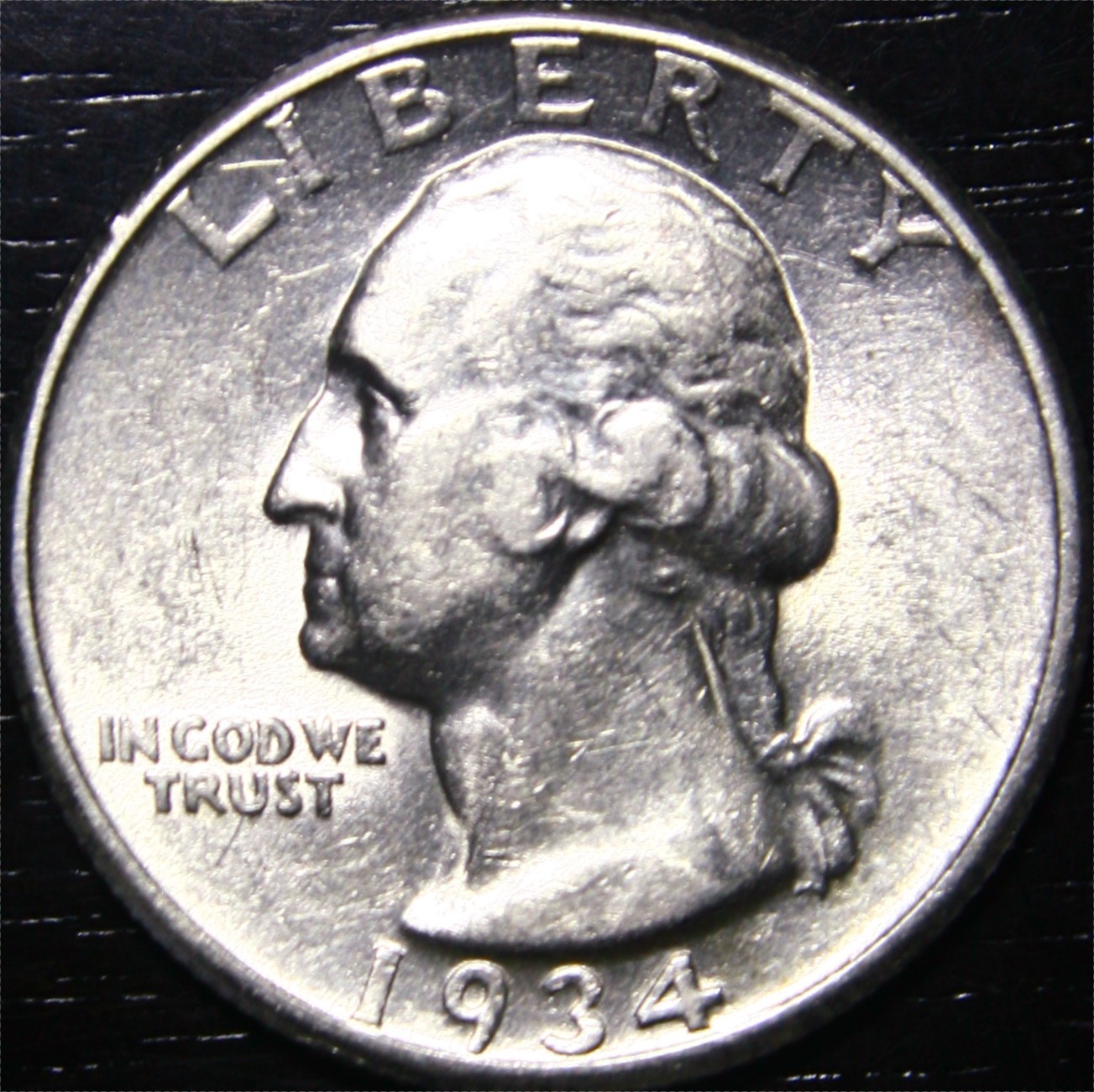 1934 Washington Quarter 25c US Coin 90% Silver Philadelphia Mint AU Uncirculated