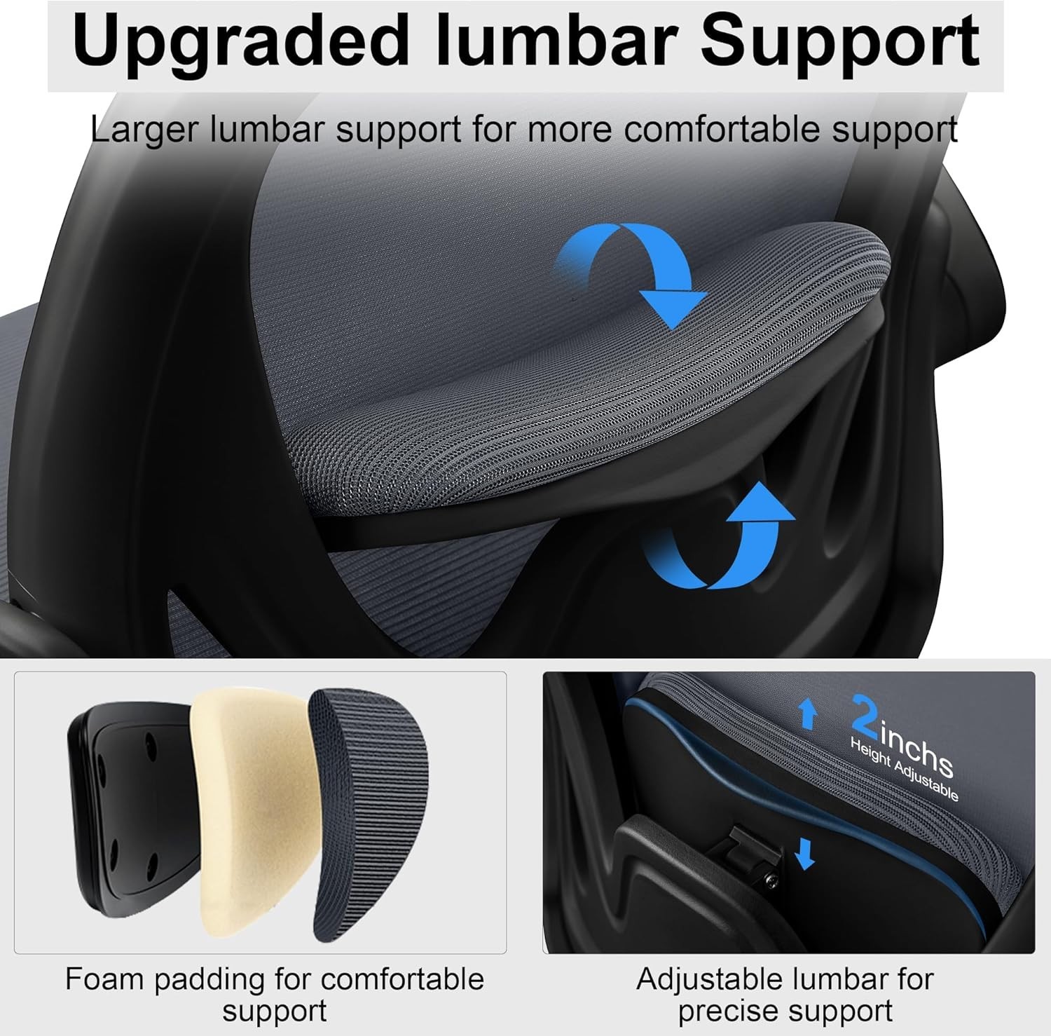 Office Drafting Chair with Flip-Up Armrests & Lumbar Support for Maximum Comfort