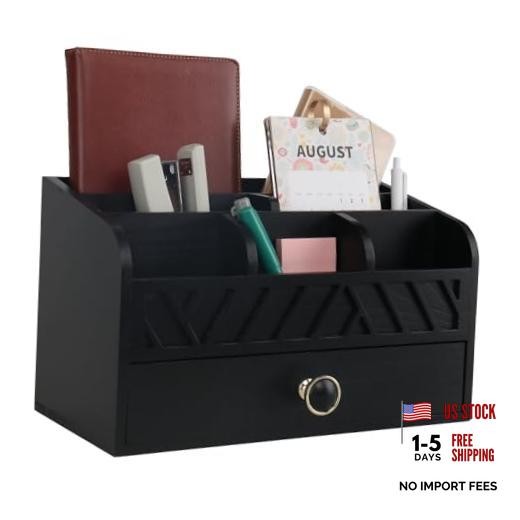 Desk Organizer with Drawer Mail Organizer Countertop Wood Desk Drawer Tabletop