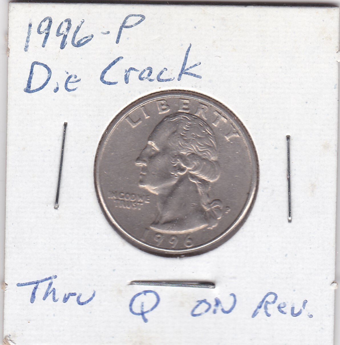 1996 Washington Quarter with a Die Crack