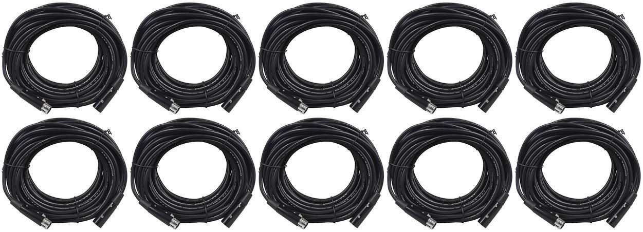 10 Rockville RDX5M50 50' 5-Pin Male-Female DMX Lighting Cables 100% Copper