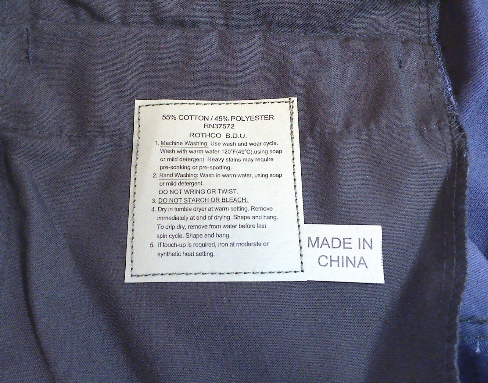 Rothco Mil-Spec Tactical Blue BDU Cargo Pants Trousers Size Small Regular