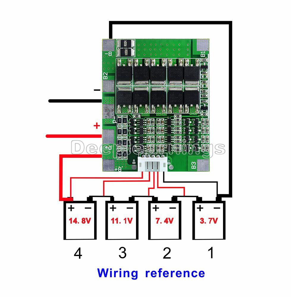 30A 14.8V 4S Li-ion Lithium  Battery BMS PCB Protection Board Cell Balance