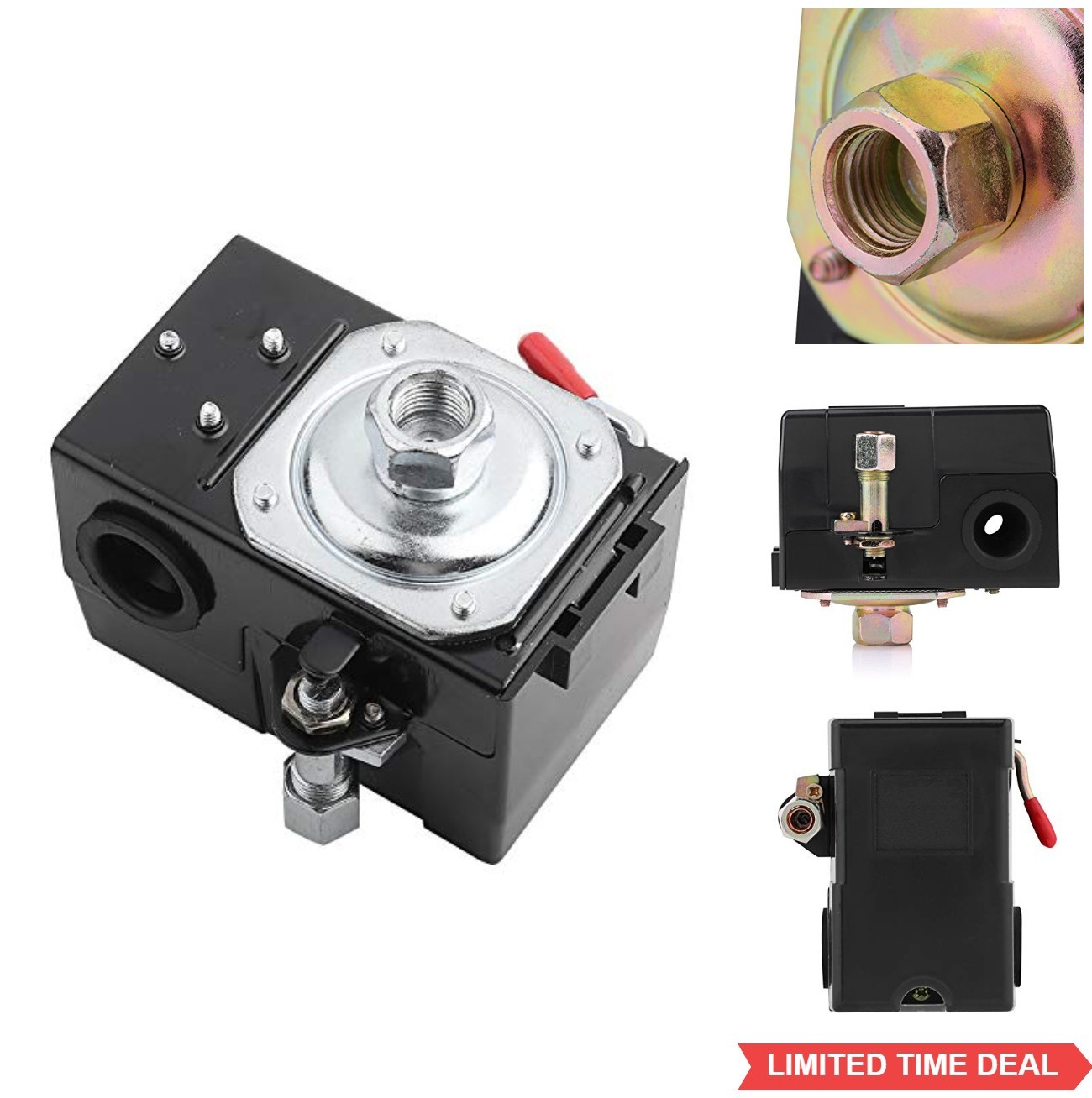 Heavy Duty Air Compressor Pressure Switch 135-175 PSI 240V 26A Single Port