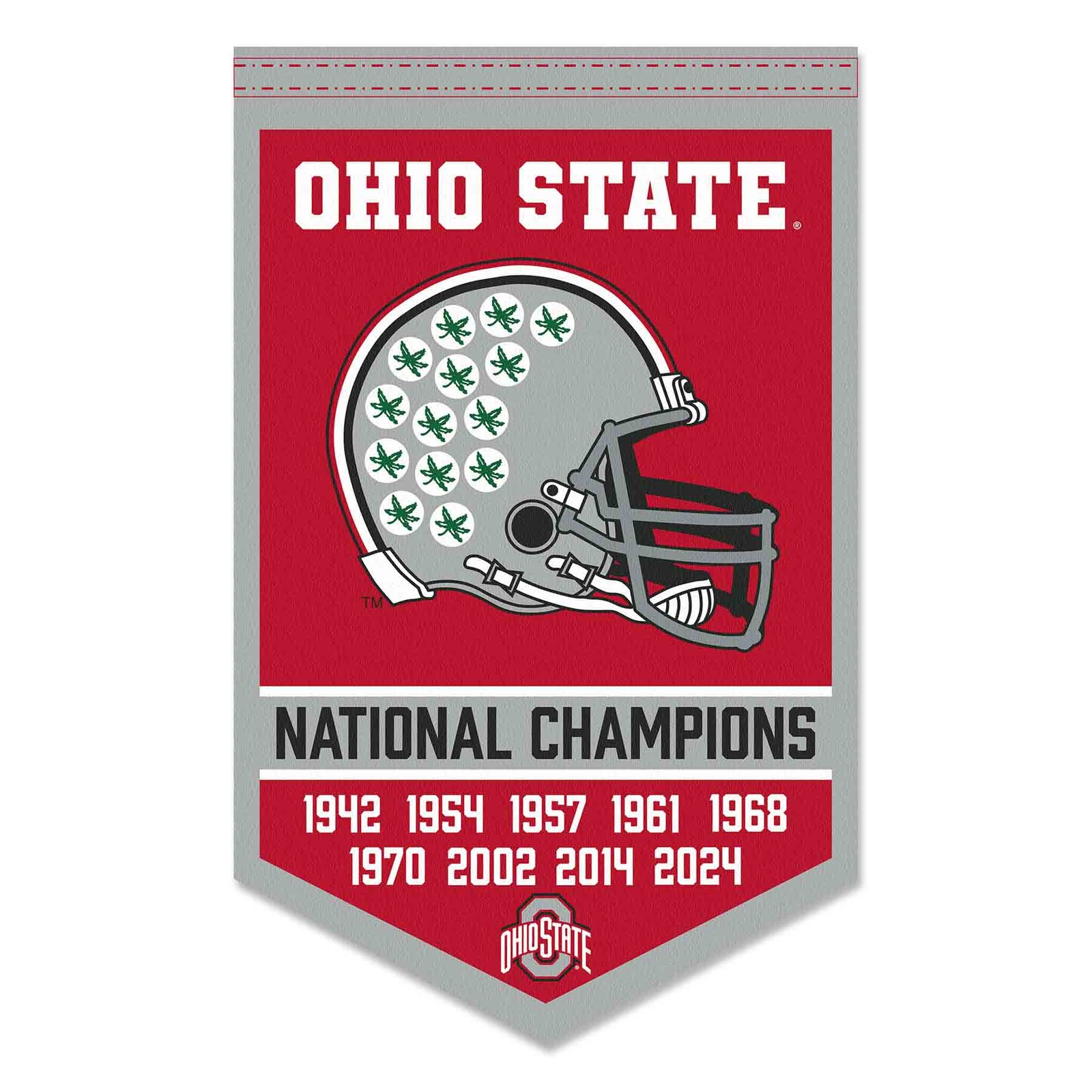 Ohio State Buckeyes 9 Time College Football National Championship Banner Flag