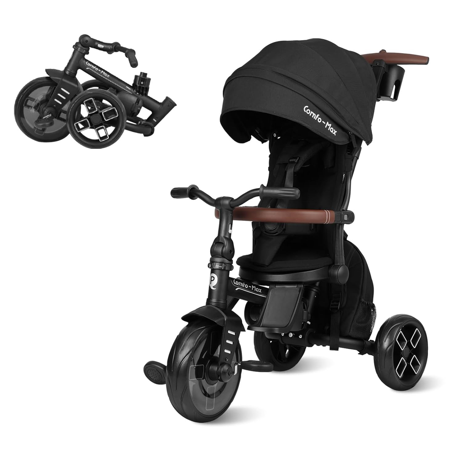 8-in-1 Toddler Bike Stroller for Kids 10 Months to 6 Years - Adjustable & Foldab