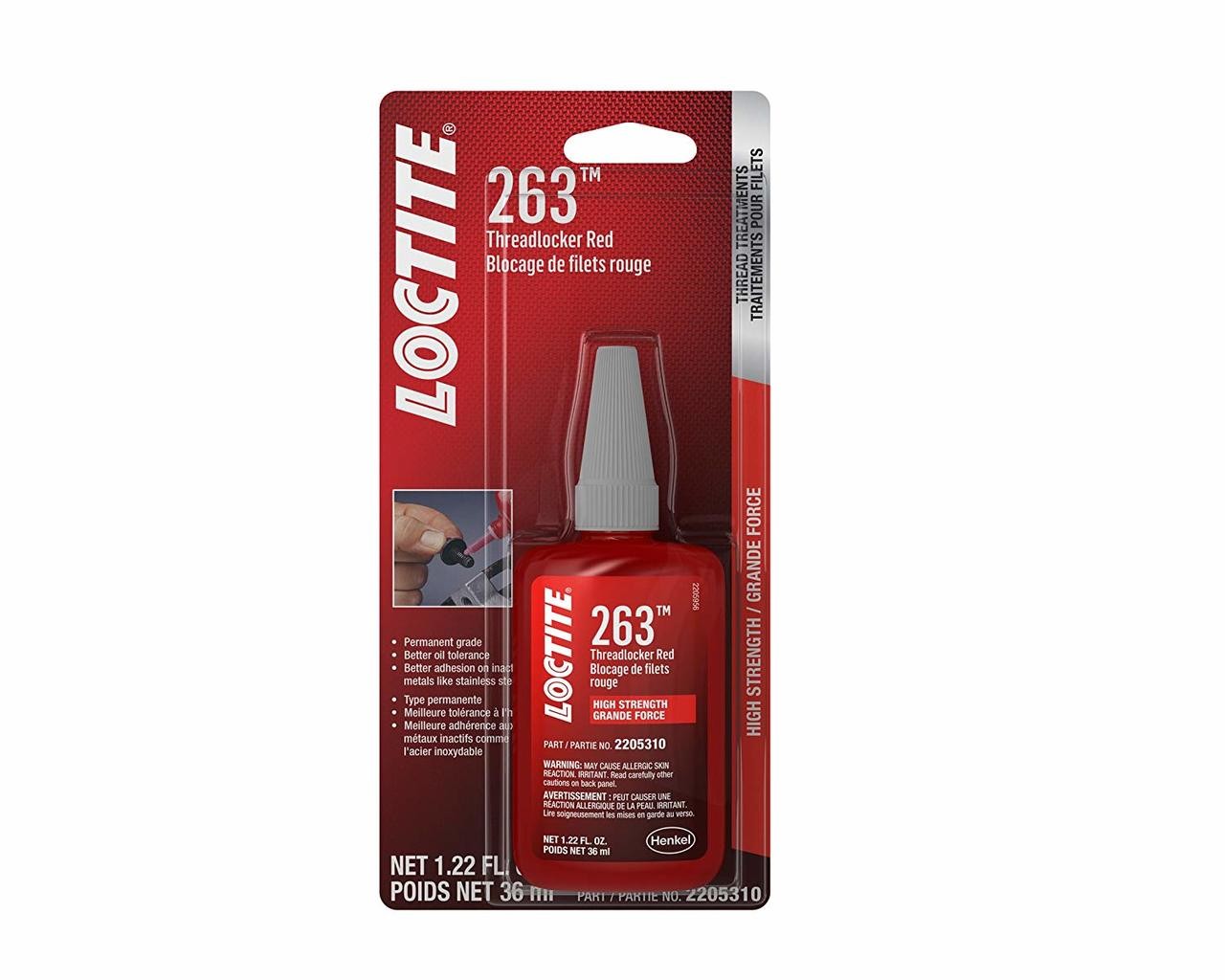 Loctite 263 36ml Red Threadlocker Surface Insensitive (2205310)