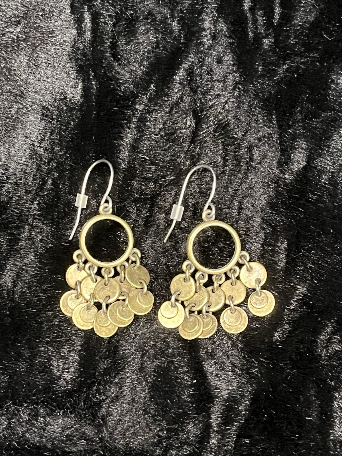 VINTAGE BRINZE CHANDELIER EARRINGS 1.75”