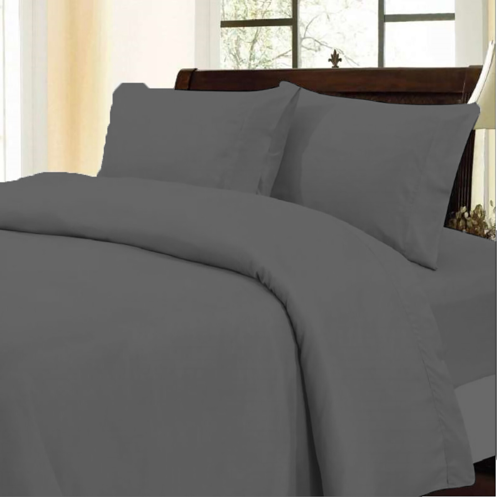 Bedding Collection 1000 TC OR 1200 TC Egyptian Cotton Gray Solid All Item