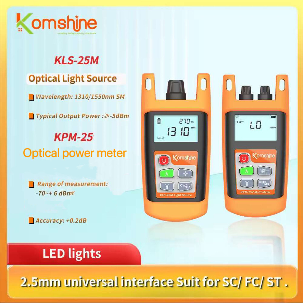 FTTH Loss Tester Optical Fiber Power Meter KPM-25 + SM Light Source 1310/1550nm