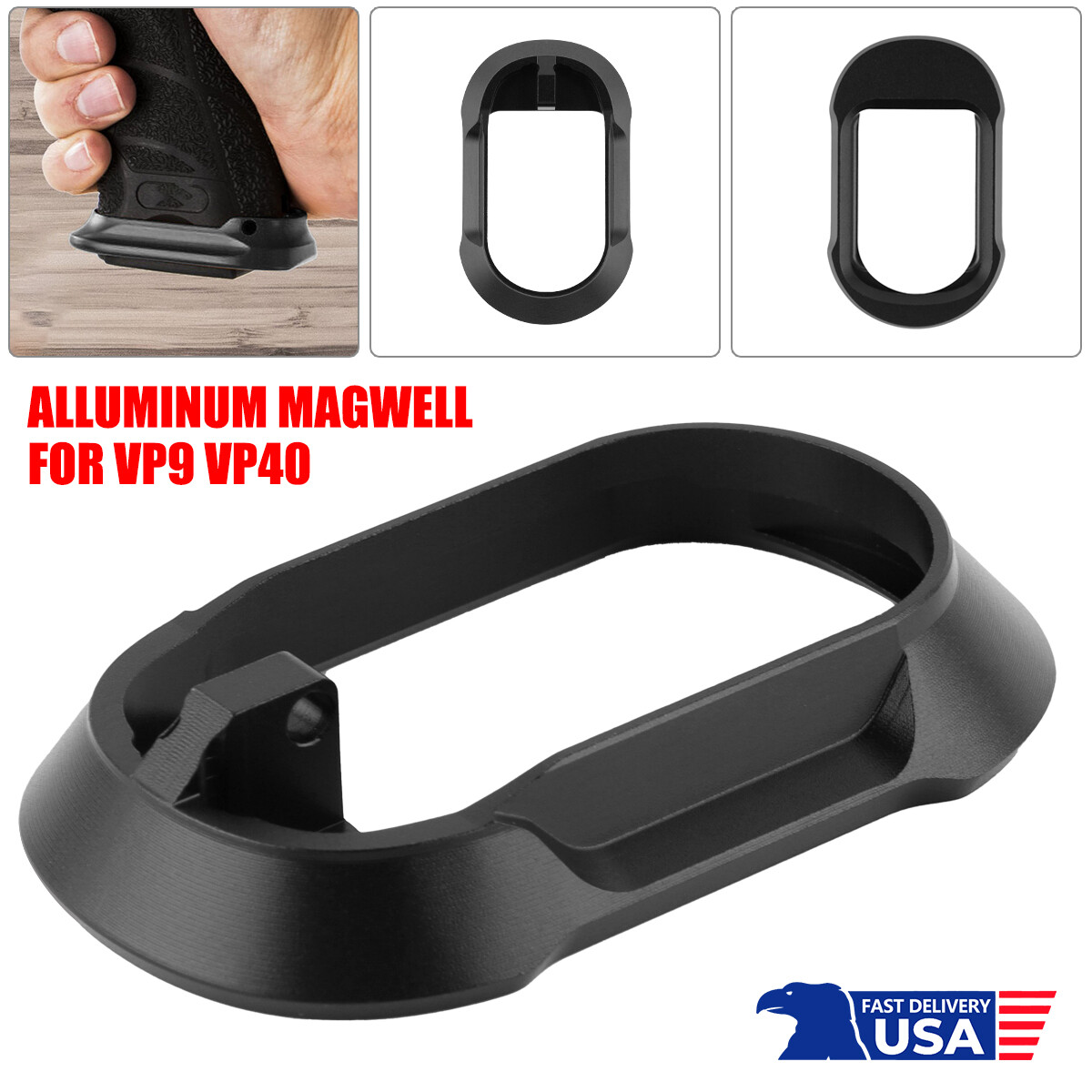 Flared Aluminum VP9 VP40 Magwell for Heckler & Koch  Well Hunting US