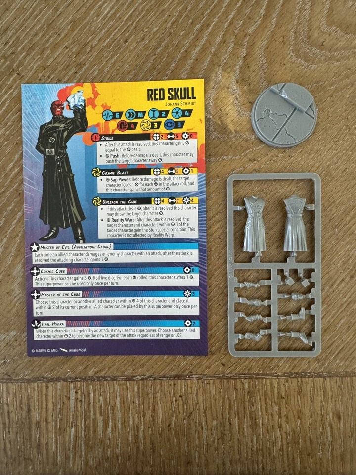 Red Skull Marvel Crisis Protocol Core Set New On Sprue Character Card + Base MCP