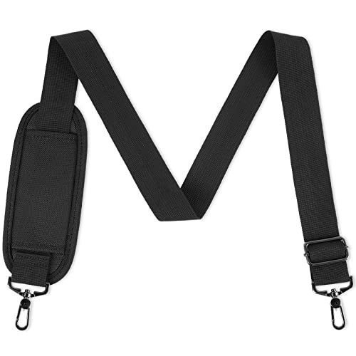 Shoulder Strap, 52" Universal Adjustable Padded Laptop Shoulder Strap Black