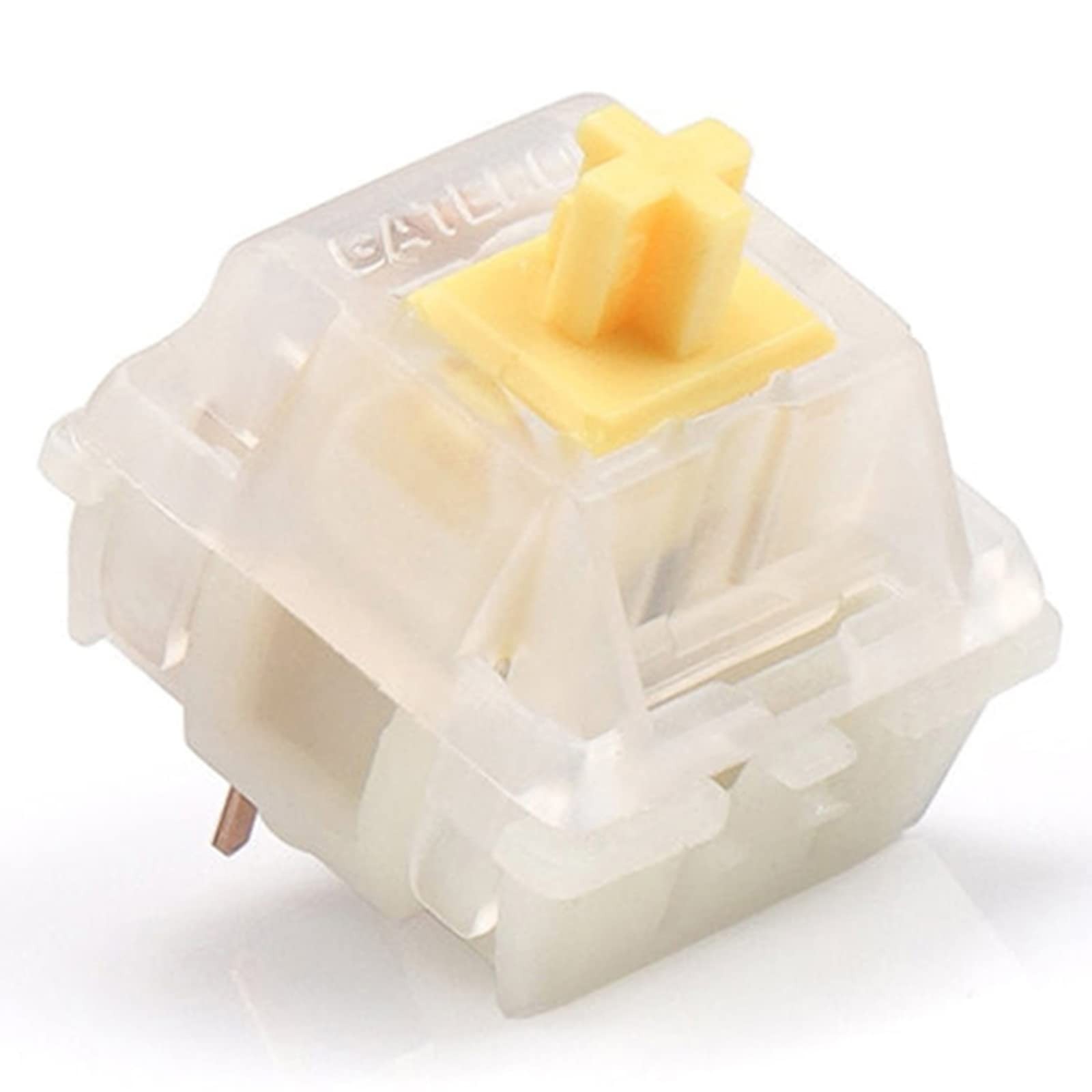 35 PCS Yellow Cap Milky Keyboard Switches RGB LED Linear Pre-Lubed 5 Pin MX