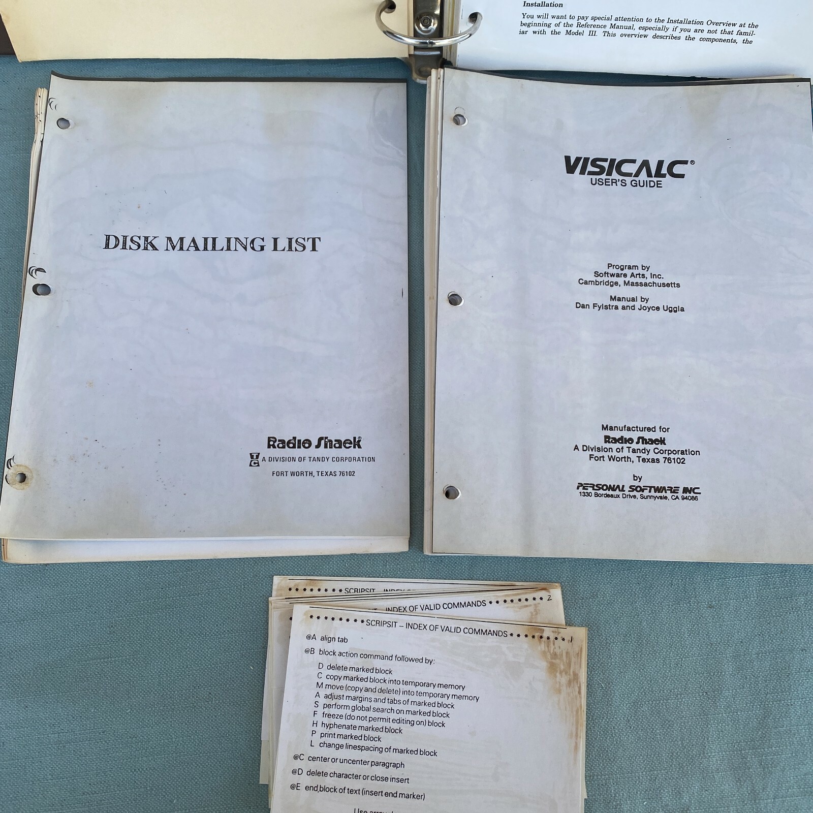 TRS-80 Model 3 User Guide Manual Visicalc Software Arts Mailing List SuperScript