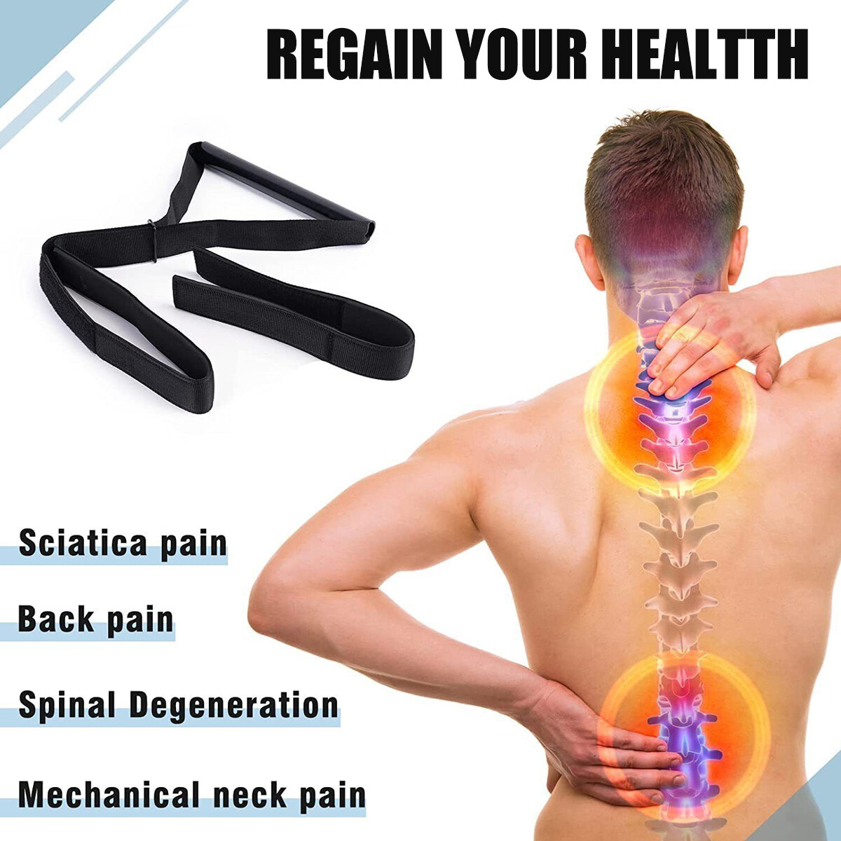 Y-Shaped Spine Chiropractic Decompression Traction Tool Chin Strap Comfortable