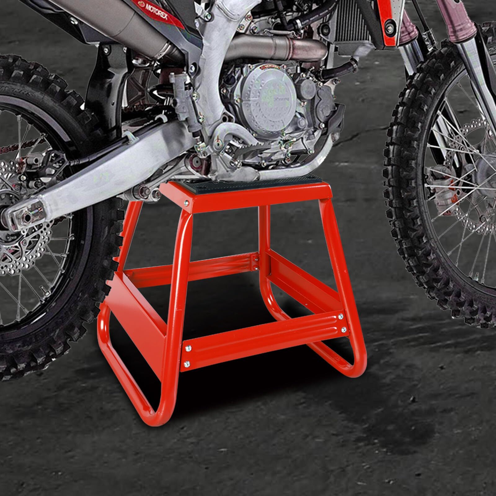 BIG RED 450lb Dirt Bike Stand: Portable Motorcycle Lift for Most Motorcycles,red