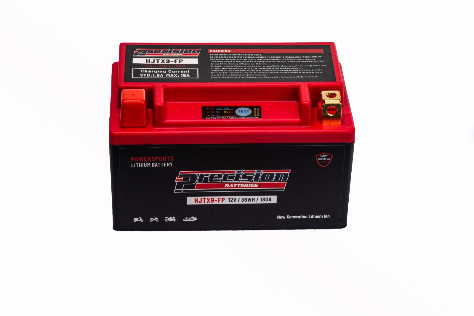 Precision HJTX9-FP LI Battery Replaces Honda 600CC CBR600 1987-2000, 12V 180CCA